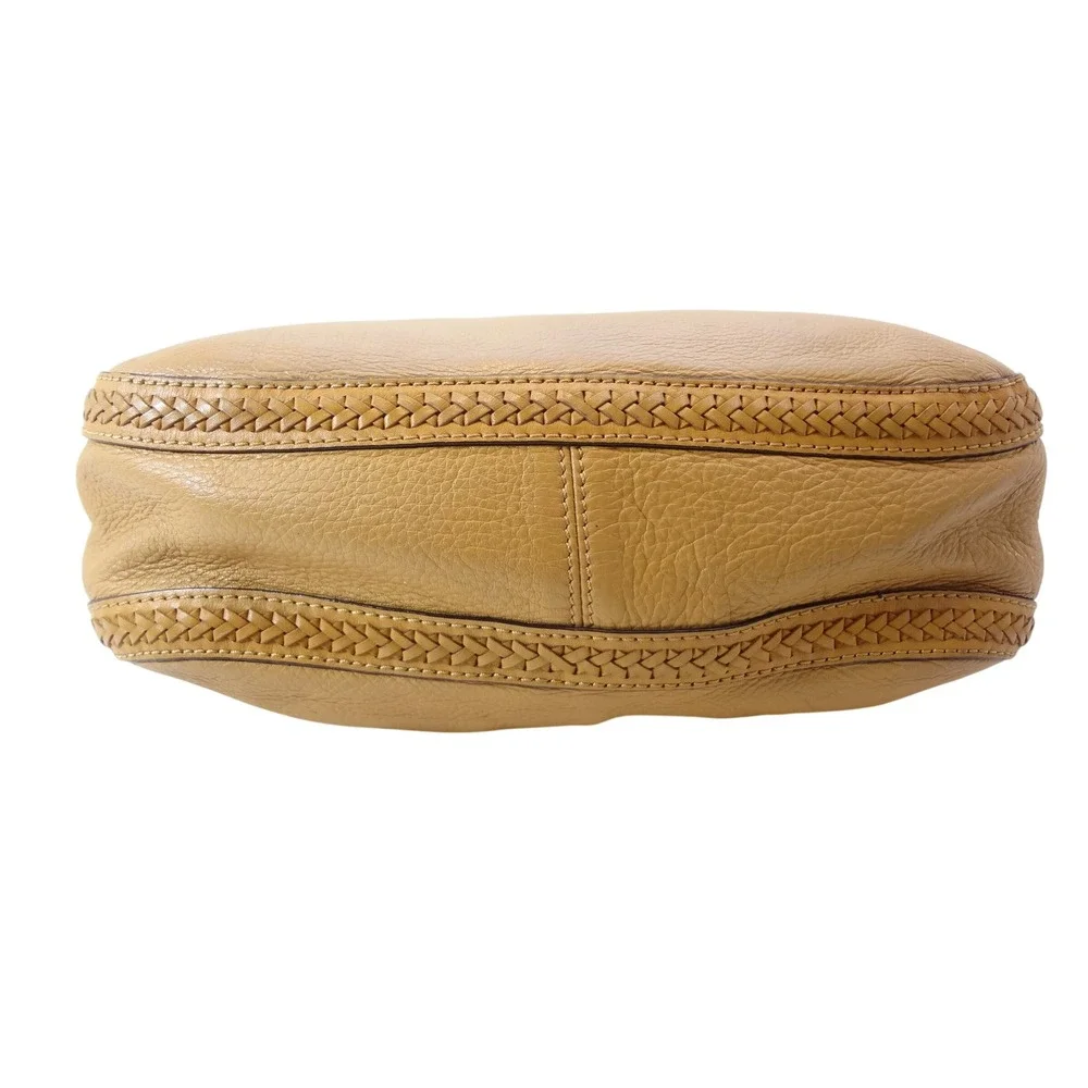 Michael Kors Hobo Bag Large Tan Good Braided Leather Gold Hardware Bag